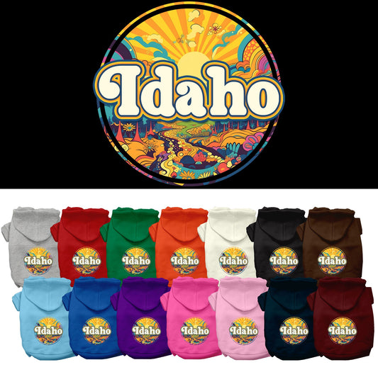 Pet Dog & Cat Screen Printed Hoodie for Small to Medium Pets (Sizes XS-XL), &quot;Idaho Trippy Peaks&quot;
