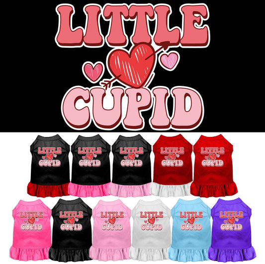 Pet Dog & Cat Screen Printed Dress for Small to Medium Pets (Sizes XS-XL), "Little Cupid"