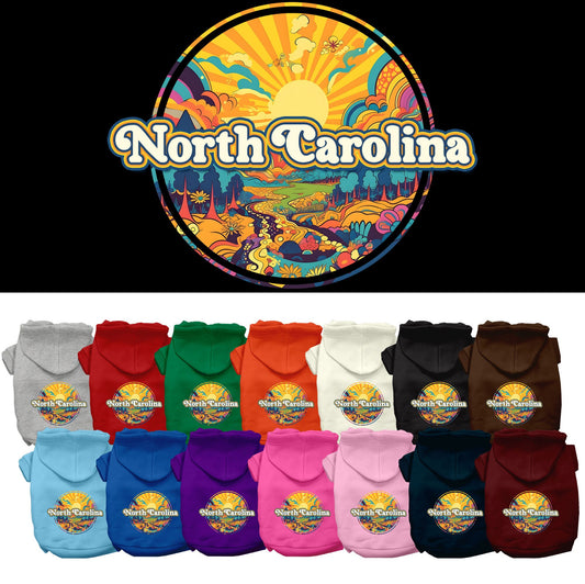 Pet Dog & Cat Screen Printed Hoodie for Small to Medium Pets (Sizes XS-XL), &quot;North Carolina Groovy Summit&quot;