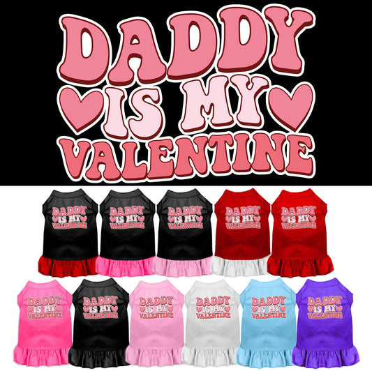 Pet Dog & Cat Screen Printed Dress for Medium to Large Pets (Sizes 2XL-4XL), "Daddy Is My Valentine"