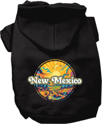 Pet Dog & Cat Screen Printed Hoodie for Small to Medium Pets (Sizes XS-XL), "New Mexico Trippy Peaks"