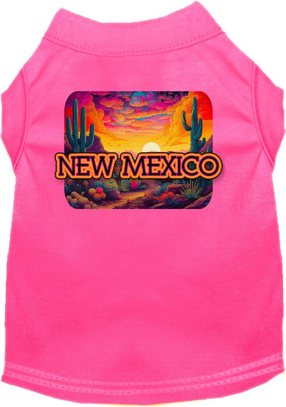 Pet Dog & Cat Screen Printed Shirt for Medium to Large Pets (Sizes 2XL-6XL), "New Mexico Neon Desert"