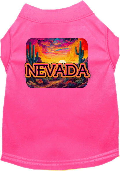 Pet Dog & Cat Screen Printed Shirt for Small to Medium Pets (Sizes XS-XL), "Nevada Neon Desert"