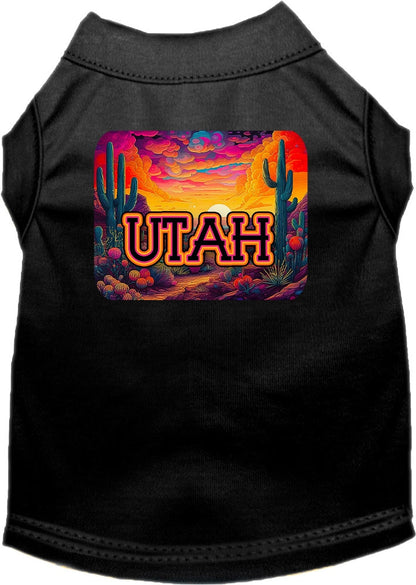 Pet Dog & Cat Screen Printed Shirt for Small to Medium Pets (Sizes XS-XL), "Utah Neon Desert"