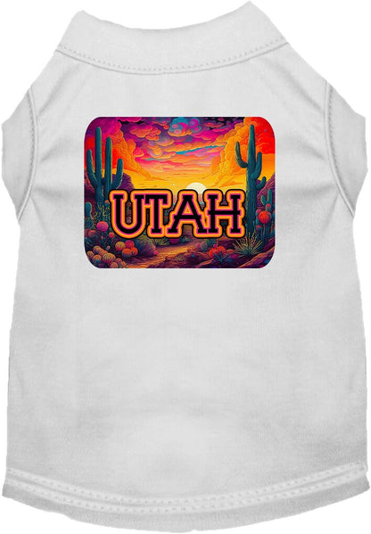 Pet Dog & Cat Screen Printed Shirt for Small to Medium Pets (Sizes XS-XL), "Utah Neon Desert"