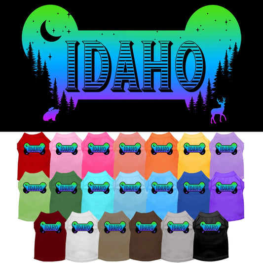 Pet Dog & Cat Screen Printed Shirt for Medium to Large Pets (Sizes 2XL-6XL), "Idaho Mountain Shades"
