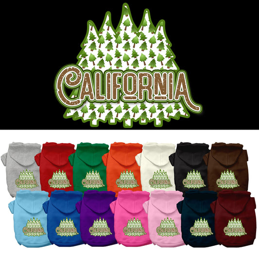 Pet Dog & Cat Screen Printed Hoodie for Medium to Large Pets (Sizes 2XL-6XL), &quot;California Woodland Trees&quot;