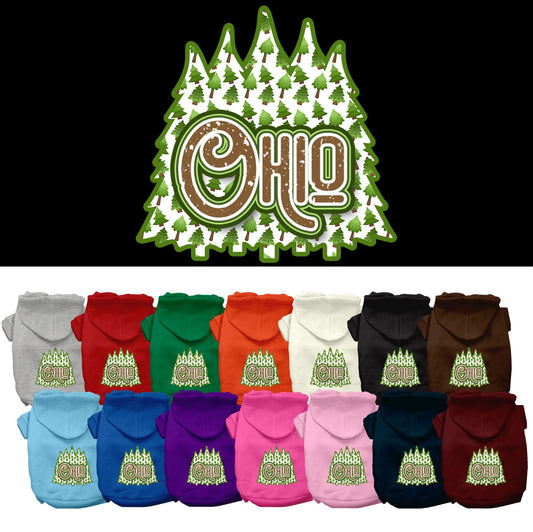 Pet Dog & Cat Screen Printed Hoodie for Medium to Large Pets (Sizes 2XL-6XL), &quot;Ohio Woodland Trees&quot;