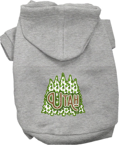 Pet Dog & Cat Screen Printed Hoodie for Small to Medium Pets (Sizes XS-XL), "Utah Woodland Trees"