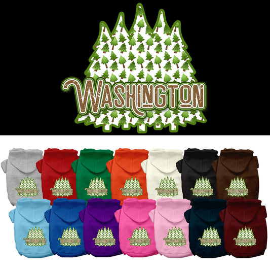 Pet Dog & Cat Screen Printed Hoodie for Small to Medium Pets (Sizes XS-XL), &quot;Washington Woodland Trees&quot;