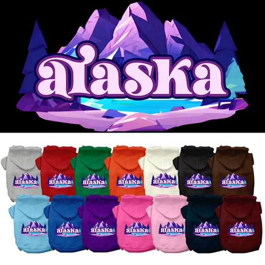 Pet Dog & Cat Screen Printed Hoodie for Medium to Large Pets (Sizes 2XL-6XL), &quot;Alaska Alpine Pawscape&quot;