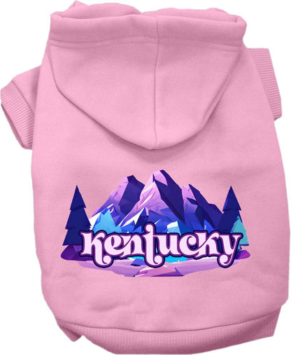 Pet Dog & Cat Screen Printed Hoodie for Small to Medium Pets (Sizes XS-XL), "Kentucky Alpine Pawscape"