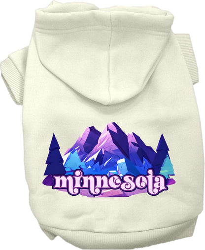 Pet Dog & Cat Screen Printed Hoodie for Small to Medium Pets (Sizes XS-XL), "Minnesota Alpine Pawscape"