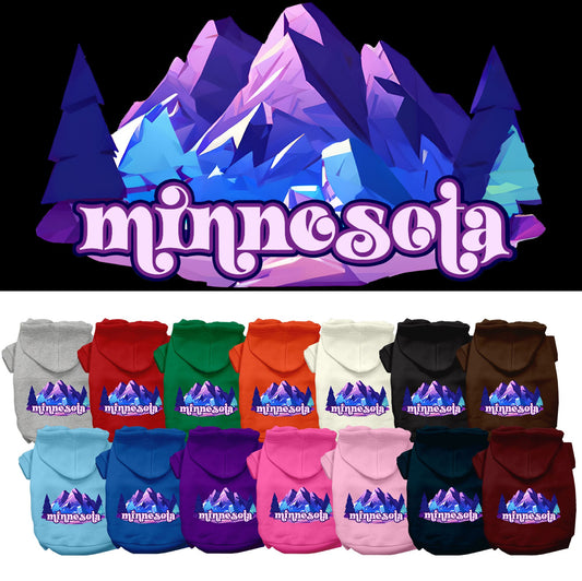 Pet Dog & Cat Screen Printed Hoodie for Small to Medium Pets (Sizes XS-XL), &quot;Minnesota Alpine Pawscape&quot;