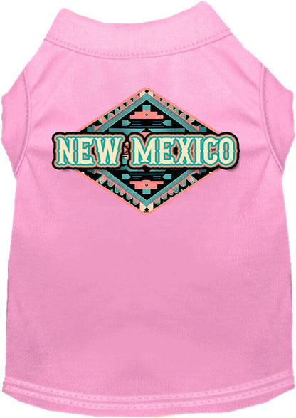 Pet Dog & Cat Screen Printed Shirt for Small to Medium Pets (Sizes XS-XL), "New Mexico Peach Aztec"