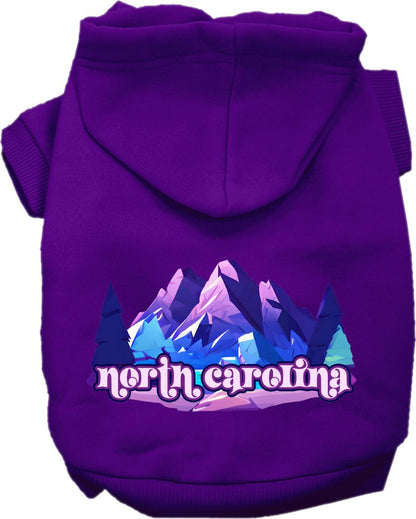 Pet Dog & Cat Screen Printed Hoodie for Small to Medium Pets (Sizes XS-XL), "North Carolina Alpine Pawscape"