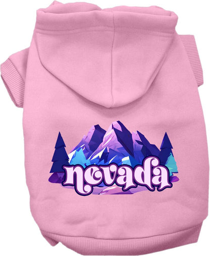 Pet Dog & Cat Screen Printed Hoodie for Small to Medium Pets (Sizes XS-XL), "Nevada Alpine Pawscape"
