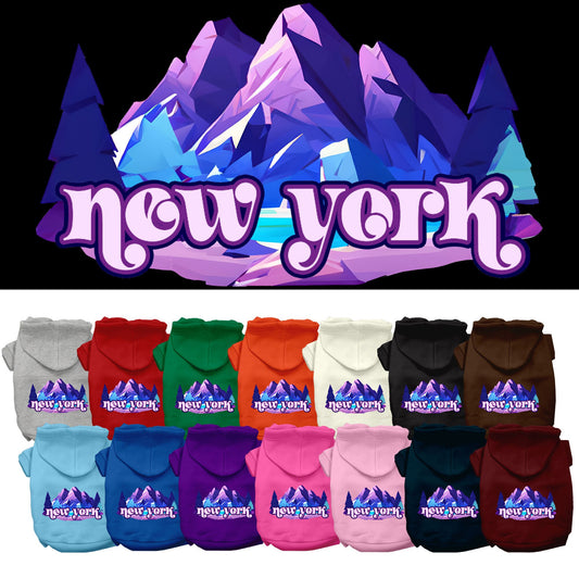 Pet Dog & Cat Screen Printed Hoodie for Small to Medium Pets (Sizes XS-XL), &quot;New York Alpine Pawscape&quot;