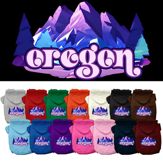 Pet Dog & Cat Screen Printed Hoodie for Medium to Large Pets (Sizes 2XL-6XL), &quot;Oregon Alpine Pawscape&quot;