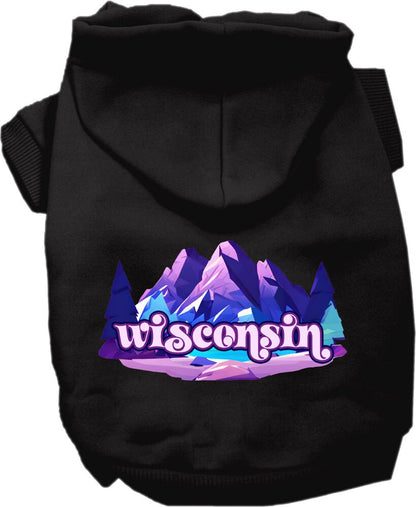 Pet Dog & Cat Screen Printed Hoodie for Medium to Large Pets (Sizes 2XL-6XL), "Wisconsin Alpine Pawscape"