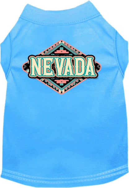 Pet Dog & Cat Screen Printed Shirt for Small to Medium Pets (Sizes XS-XL), "Nevada Peach Aztec"