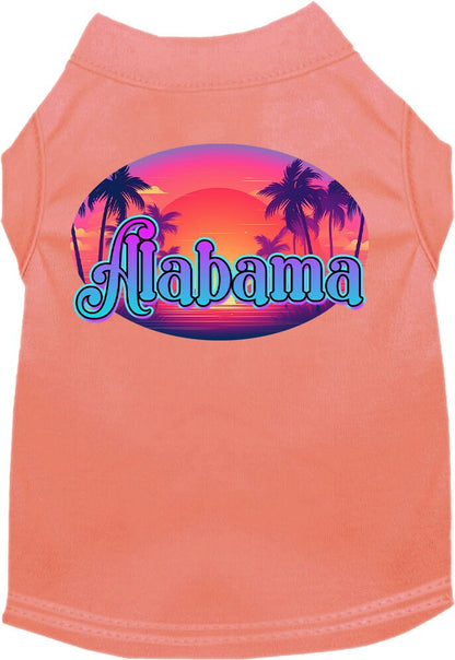 Pet Dog & Cat Screen Printed Shirt for Small to Medium Pets (Sizes XS-XL), "Alabama Classic Beach"