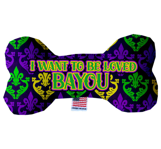 Pet & Dog Plush Bone Toy, "I Want To Be Loved Bayou"