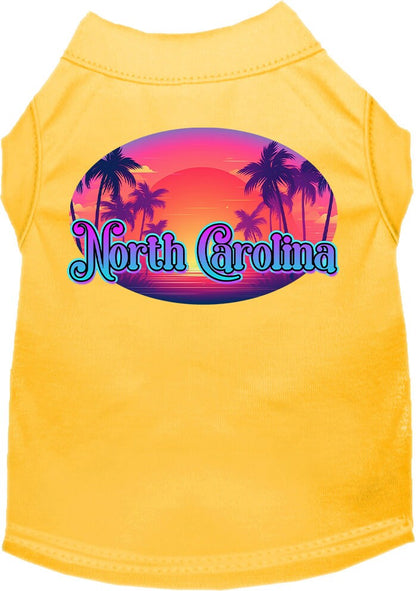 Pet Dog & Cat Screen Printed Shirt for Small to Medium Pets (Sizes XS-XL), "North Carolina Classic Beach"