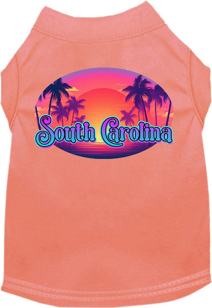 Pet Dog & Cat Screen Printed Shirt for Medium to Large Pets (Sizes 2XL-6XL), "South Carolina Classic Beach"