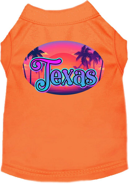 Pet Dog & Cat Screen Printed Shirt for Medium to Large Pets (Sizes 2XL-6XL), "Texas Classic Beach"