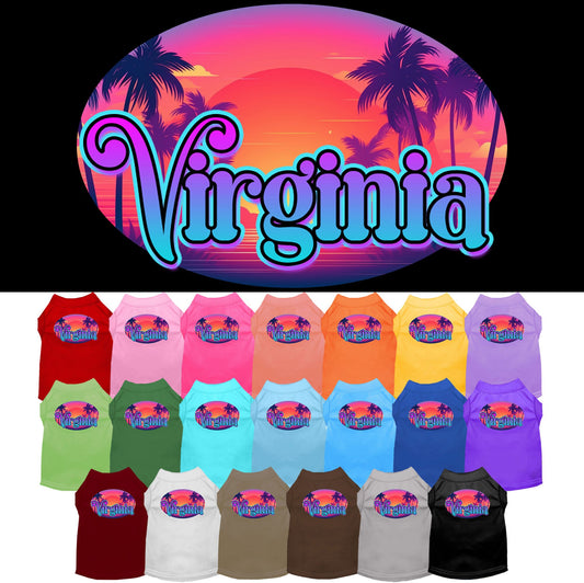Pet Dog & Cat Screen Printed Shirt for Small to Medium Pets (Sizes XS-XL), &quot;Virginia Classic Beach&quot;
