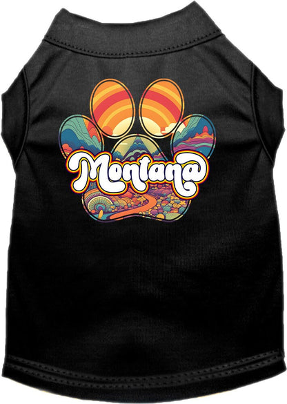 Pet Dog & Cat Screen Printed Shirt for Small to Medium Pets (Sizes XS-XL), "Montana Groovy Summit""