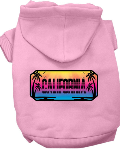 Pet Dog & Cat Screen Printed Hoodie for Small to Medium Pets (Sizes XS-XL), "California Beach Shades"