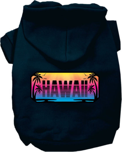 Pet Dog & Cat Screen Printed Hoodie for Medium to Large Pets (Sizes 2XL-6XL), "Hawaii Beach Shades"