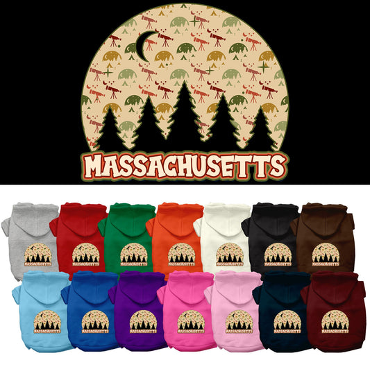 Pet Dog & Cat Screen Printed Hoodie for Small to Medium Pets (Sizes XS-XL), &quot;Massachusetts Under The Stars&quot;