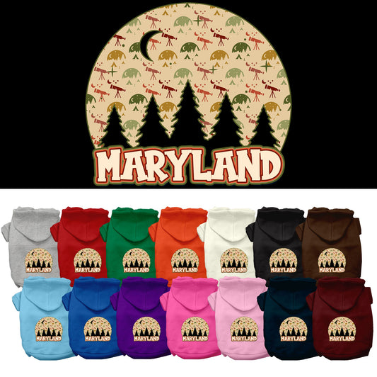 Pet Dog & Cat Screen Printed Hoodie for Small to Medium Pets (Sizes XS-XL), &quot;Maryland Under The Stars&quot;