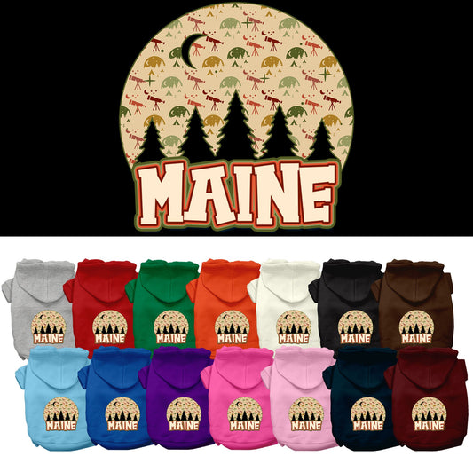 Pet Dog & Cat Screen Printed Hoodie for Small to Medium Pets (Sizes XS-XL), &quot;Maine Under The Stars&quot;