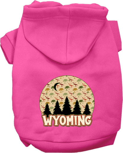 Pet Dog & Cat Screen Printed Hoodie for Medium to Large Pets (Sizes 2XL-6XL), "Wyoming Under The Stars"
