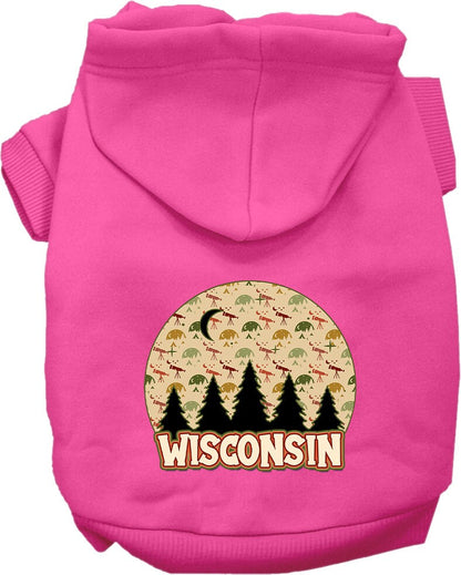 Pet Dog & Cat Screen Printed Hoodie for Medium to Large Pets (Sizes 2XL-6XL), "Wisconsin Under The Stars"