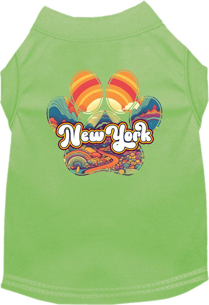 Pet Dog & Cat Screen Printed Shirt for Small to Medium Pets (Sizes XS-XL), "New York Groovy Summit"