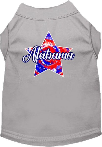 Pet Dog & Cat Screen Printed Shirt for Small to Medium Pets (Sizes XS-XL), "Alabama Patriotic Tie Dye"