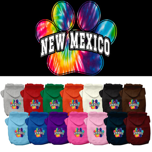 Pet Dog & Cat Screen Printed Hoodie for Small to Medium Pets (Sizes XS-XL), &quot;New Mexico Bright Tie Dye&quot;