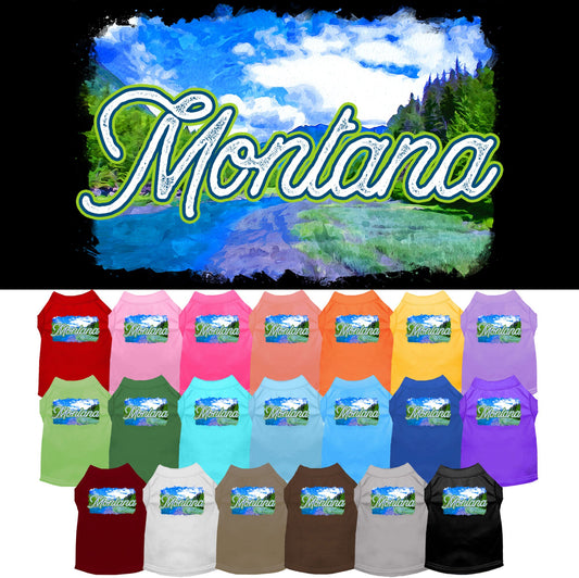 Pet Dog & Cat Screen Printed Shirt for Small to Medium Pets (Sizes XS-XL), &quot;Montana Summer&quot;