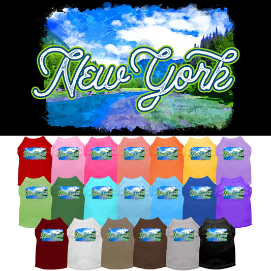 Pet Dog & Cat Screen Printed Shirt for Small to Medium Pets (Sizes XS-XL), &quot;New York Summer&quot;