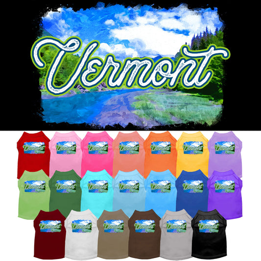 Pet Dog & Cat Screen Printed Shirt for Small to Medium Pets (Sizes XS-XL), &quot;Vermont Summer&quot;