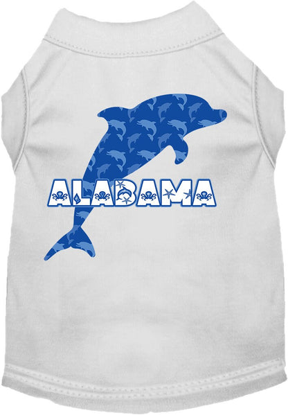 Pet Dog & Cat Screen Printed Shirt for Small to Medium Pets (Sizes XS-XL), "Alabama Blue Dolphins"