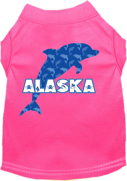 Pet Dog & Cat Screen Printed Shirt for Small to Medium Pets (Sizes XS-XL), "Alaska Blue Dolphins"
