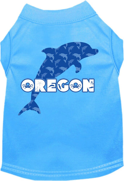 Pet Dog & Cat Screen Printed Shirt for Small to Medium Pets (Sizes XS-XL), "Oregon Blue Dolphins"