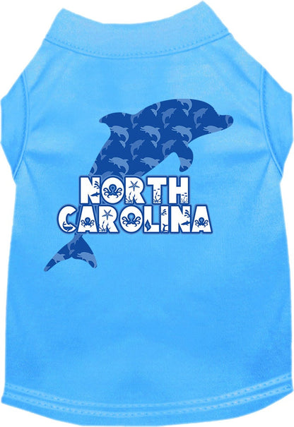 Pet Dog & Cat Screen Printed Shirt for Small to Medium Pets (Sizes XS-XL), "North Carolina Blue Dolphins"