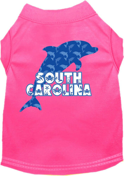 Pet Dog & Cat Screen Printed Shirt for Small to Medium Pets (Sizes XS-XL), "South Carolina Blue Dolphins"